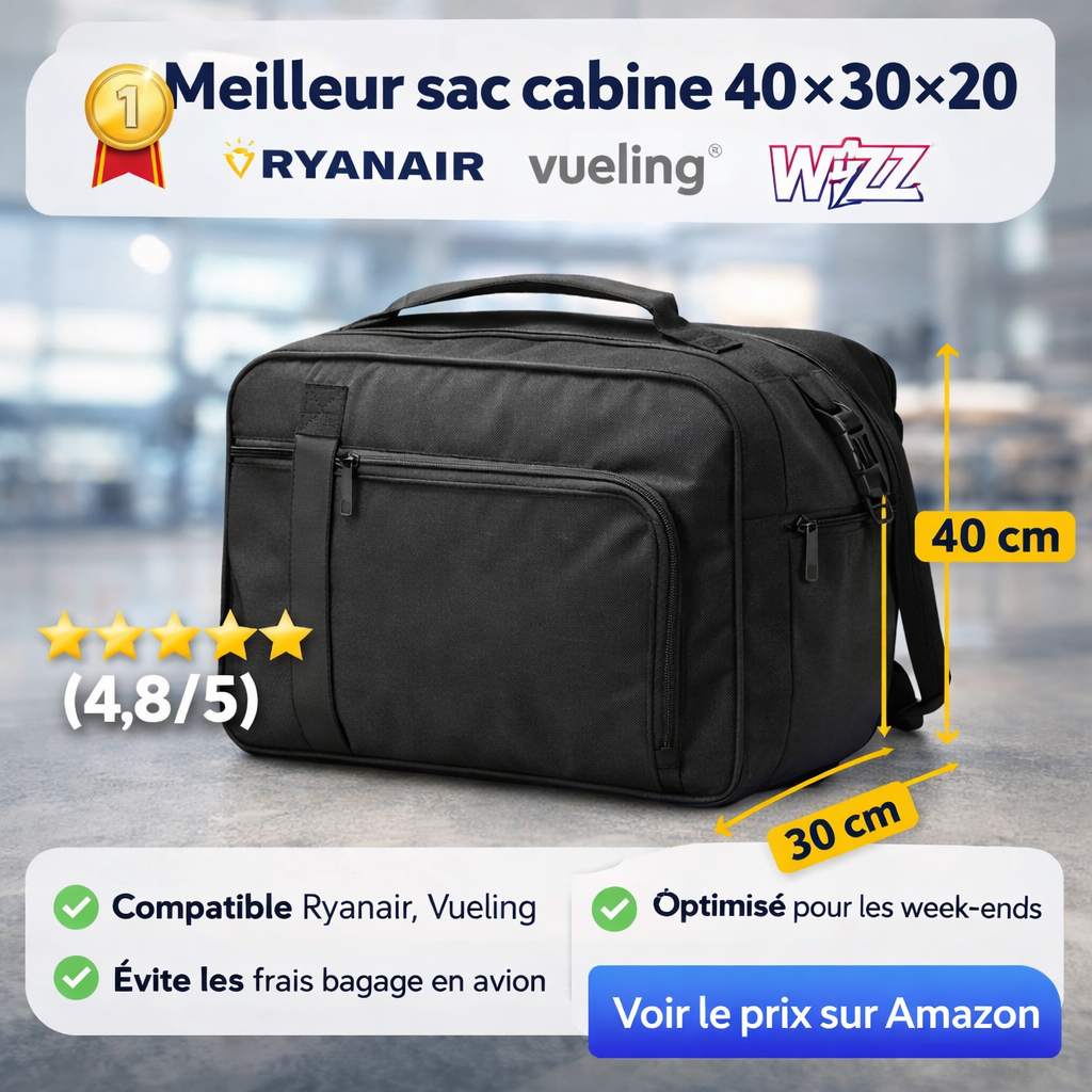 sac cabine 40x30x20 meilleur modele avion