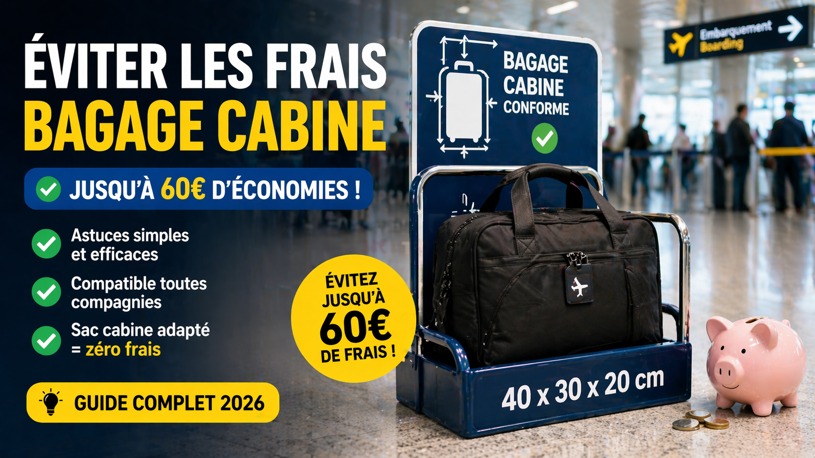 éviter frais bagage cabine avion sac conforme ryanair easyjet wizzair