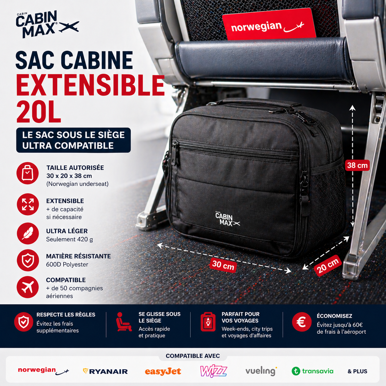 Sac cabine extensible Norwegian